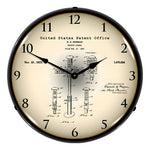Collectable Sign and Clock 1922 First Traffic Signal G.A. Morgan Patent Blueprint Backlit Wall Clock-22041285-Garage Giant 