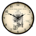 Collectable Sign and Clock 1928 Henry Ford Carburetor Patent Blueprint Backlit Wall Clock-22041287-Garage Giant 