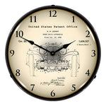 Collectable Sign and Clock 1930 L-29 Cord A.H. Leamy Front Wheel Drive Patent Blueprint Backlit Wall Clock-22041289-Garage Giant 