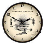 Collectable Sign and Clock 1937 Packard Radiator Cap Hood Ornament Patent Blueprint Backlit Wall Clock-22041291-Garage Giant 