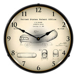 Collectable Sign and Clock 1952 Oscar Mayer Wienermobile Patent Blueprint Backlit Wall Clock-22041296-Garage Giant 