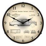 Collectable Sign and Clock 1955 Chevrolet Nomad Wagon Patent Blueprint Backlit Wall Clock-22041297-Garage Giant 