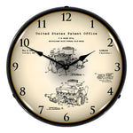 Collectable Sign and Clock 1960 Chrysler 220 Slant Six Engine Patent Blueprint Backlit Wall Clock-22041298-Garage Giant 