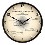 Collectable Sign and Clock 1972 Sikorsky UH-60 Black Hawk Patent Blueprint Backlit Wall Clock-22041300-Garage Giant 