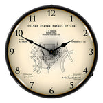 Collectable Sign and Clock 1902 Merkel Motorcycle Patent Blueprint Backlit Wall Clock-22041313-Garage Giant 
