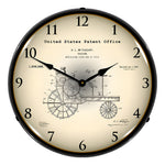 Collectable Sign and Clock 1919 Antique Tractor Patent Blueprint Backlit Wall Clock-22041320-Garage Giant 