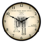 Collectable Sign and Clock 1929 Soda Fountain Drink Mixer Patent Blueprint Backlit Wall Clock-22041322-Garage Giant 