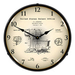 Collectable Sign and Clock 1934 Kitchen Mixer Patent Blueprint Backlit Wall Clock-22041323-Garage Giant 
