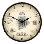 Collectable Sign and Clock 1966 Billiards Ball Rack Blueprint Backlit Wall Clock-22041330-Garage Giant 