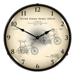 Collectable Sign and Clock 1968 Stingray Bicycle Patent Blueprint Backlit Wall Clock-22041331-Garage Giant 