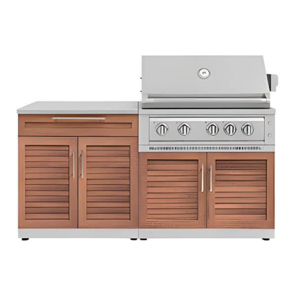 NewAge Outdoor Kitchens Grove 4-Piece Outdoor Kitchen Set with 36-Inch Natural Gas Platinum Grill-67336-Garage Giant