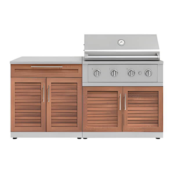NewAge Outdoor Kitchens Grove 4-Piece Outdoor Kitchen Set with 36-Inch Liquid Propane Performance Grill-67345-Garage Giant