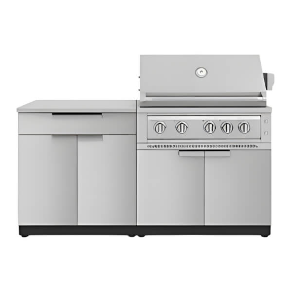 NewAge Outdoor Kitchens Stainless Steel 4-Piece Outdoor Kitchen Set with 36-Inch Liquid Propane Platinum Grill-67312-Garage Giant