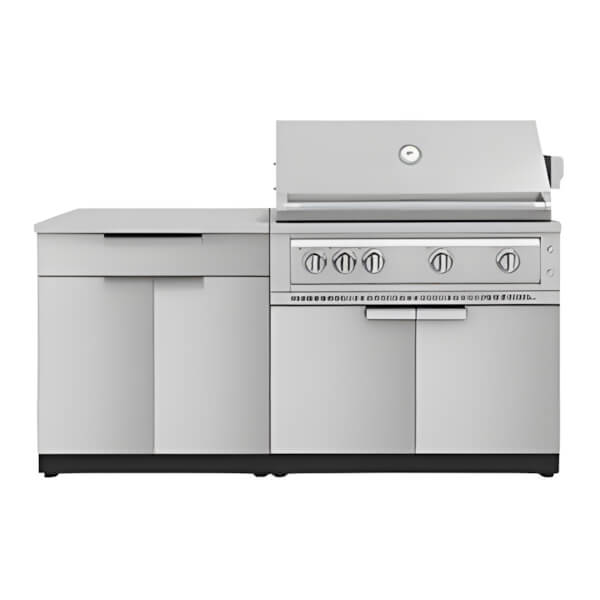 NewAge Outdoor Kitchens Stainless Steel 4-Piece Outdoor Kitchen Set with 40-Inch Liquid Propane Platinum Grill-67360-Garage Giant