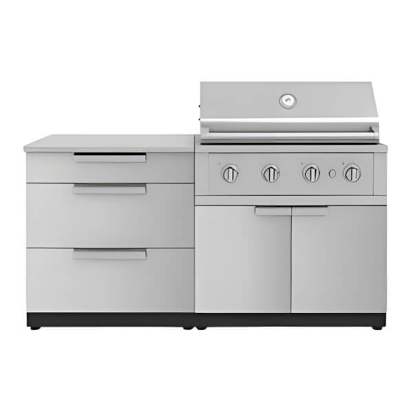 NewAge Outdoor Kitchens Stainless Steel 4-Piece Outdoor Kitchen Set with 36-Inch Natural Gas Performance Grill-67303-Garage Giant