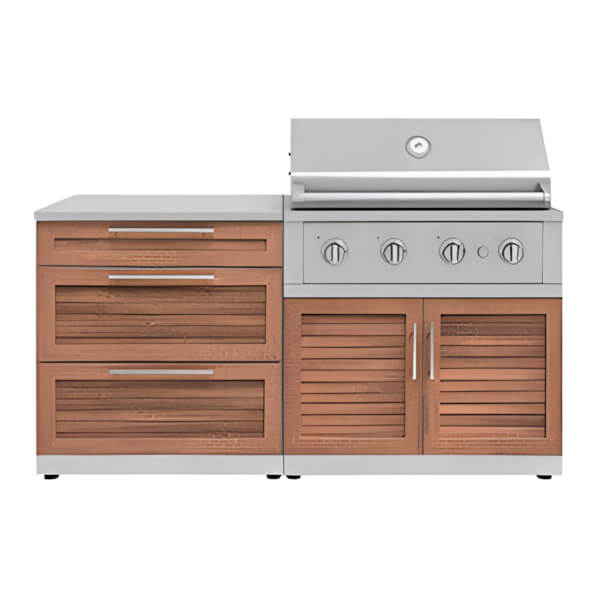 NewAge Outdoor Kitchens Grove 4-Piece Outdoor Kitchen Set with 36-Inch Liquid Propane Performance Grill-67343-Garage Giant