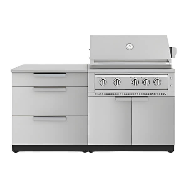 NewAge Outdoor Kitchens Stainless Steel 4-Piece Outdoor Kitchen Set with 36-Inch Natural Gas Platinum Grill-67302-Garage Giant