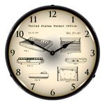 Collectable Sign and Clock 1979 Atari 2600 Video Game Console Patent Blueprint Backlit Wall Clock-22091344-Garage Giant 