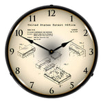 Collectable Sign and Clock 1977 Atari TV Game Cartridge Patent Blueprint Backlit Wall Clock-22091345-Garage Giant 