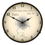 Collectable Sign and Clock 1986 Famicon Video Game System Patent Blueprint Backlit Wall Clock-22091347-Garage Giant 