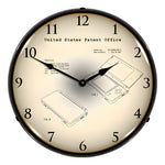Collectable Sign and Clock 2006 Nintendo DS Patent Blueprint Backlit Wall Clock-22091355-Garage Giant 
