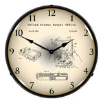 Collectable Sign and Clock 1993 Nintendo Game Boy Patent Blueprint Backlit Wall Clock-22091356-Garage Giant 