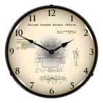 Collectable Sign and Clock 2012 Nintendo Wii U Patent Blueprint Backlit Wall Clock-22091361-Garage Giant 