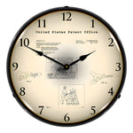 Collectable Sign and Clock 2008 Rock Hero Patent Blueprint Backlit Wall Clock-22091364-Garage Giant 