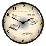 Collectable Sign and Clock 1993 Sega Mega Patent Blueprint Backlit Wall Clock-22091365-Garage Giant 