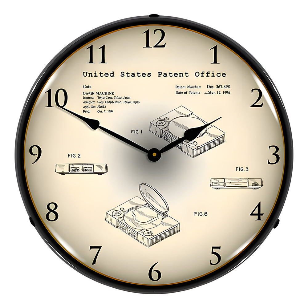 Collectable Sign and Clock 1994 Sony Playstation Patent Blueprint Backlit Wall Clock-22091366-Garage Giant