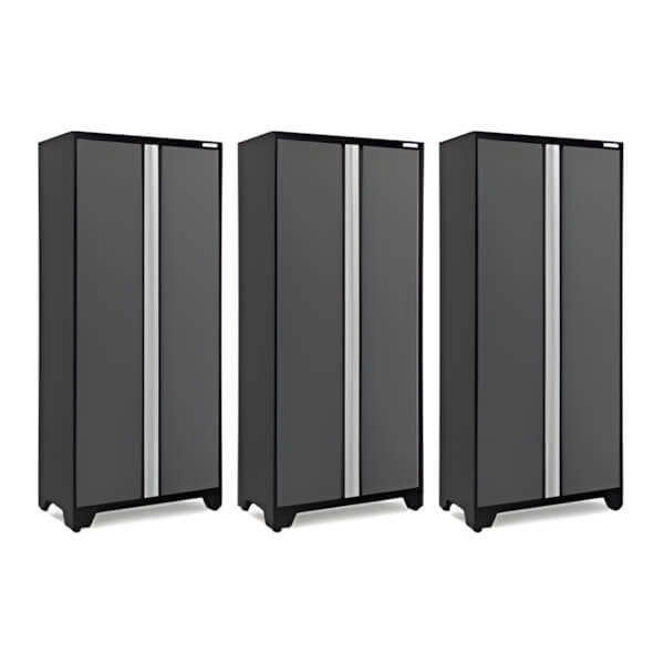 NewAge Garage Cabinets 3 x BOLD Series 36-Inch Grey Locker-51031-3-Garage Giant