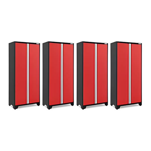 NewAge Garage Cabinets 4 x BOLD Series 36-Inch Red Locker-50220-4-Garage Giant