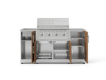 NewAge Outdoor Kitchens Outdoor Grill Island Stainless-Steel Louvered Doors 5-Piece Cabinet Set with Sink, 1 Door, Grill Cabinet, Performance Grill and Stainless Steel Countertop 