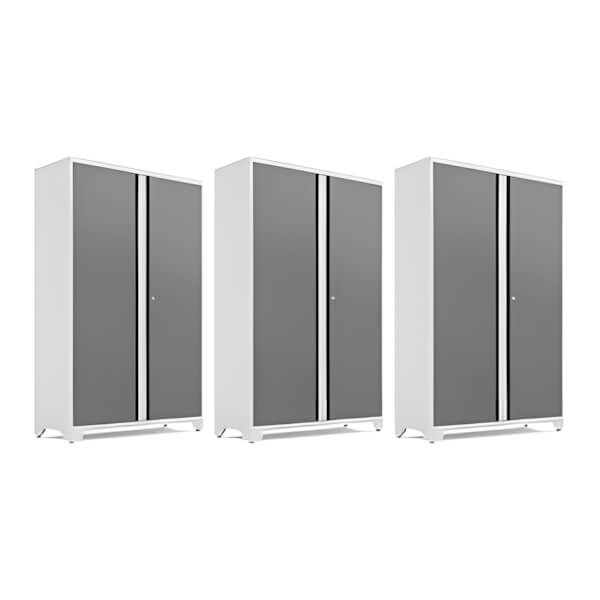 NewAge Garage Cabinets 3 x BOLD Series 48-Inch Platinum Locker-56721-3-Garage Giant