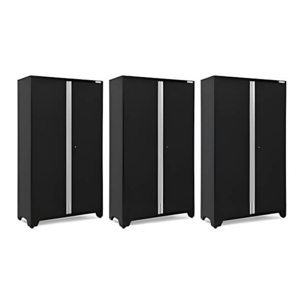 NewAge Garage Cabinets 3 x BOLD Series 48-Inch Black Locker-49021-3-Garage Giant