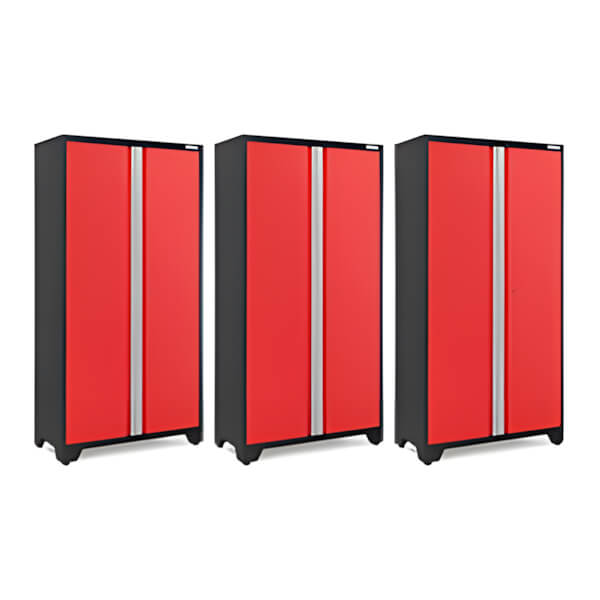 NewAge Garage Cabinets 3 x BOLD Series Red 42-Inch RTA Locker-49272-3-Garage Giant