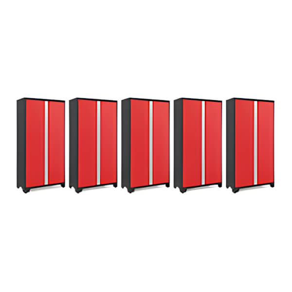 NewAge Garage Cabinets 5 x BOLD Series Red 42-Inch RTA Locker-49272-5-Garage Giant