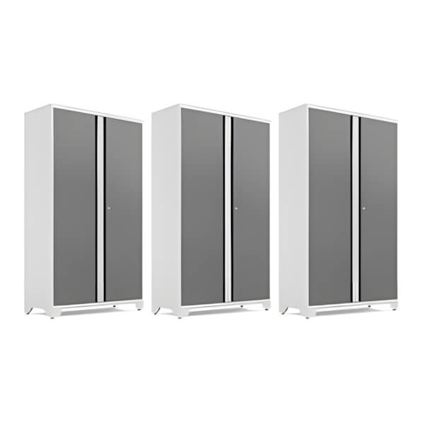 NewAge Garage Cabinets 3 x BOLD Series Platinum 42-Inch RTA Locker-49322-3-Garage Giant