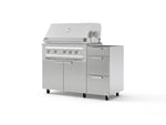 NewAge Outdoor Kitchens Outdoor Grill Island Stainless-Steel 3-Piece Cabinet Set with Casters and 3-Drawer, Grill Cabinet and Platinum Grill - (Liquid Propane) | Garage Giant 
