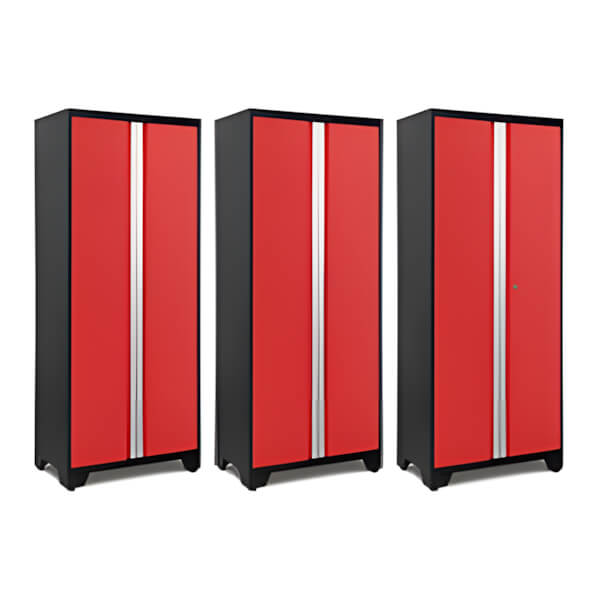 NewAge Garage Cabinets 3 x BOLD Series Red 30-Inch RTA Locker-49270-3-Garage Giant
