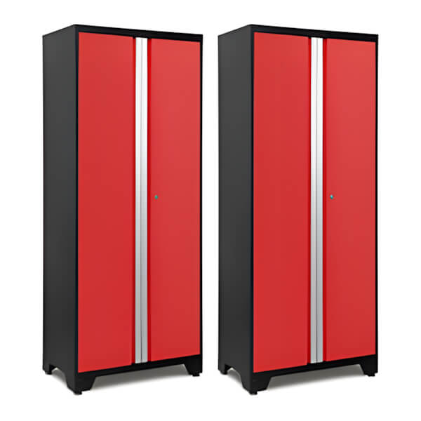 NewAge Garage Cabinets 2 x BOLD Series Red Lockers