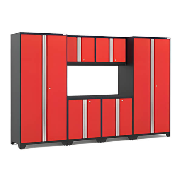 NewAge Garage Cabinets BOLD Series Red 6-Piece Set (No Countertop)-53221-Garage Giant