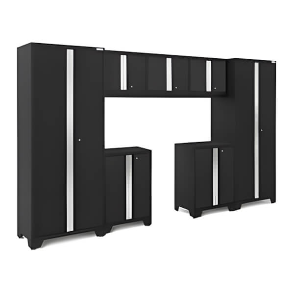 NewAge Garage Cabinets BOLD Series Black 7-Piece Set (No Countertop)-53232-Garage Giant