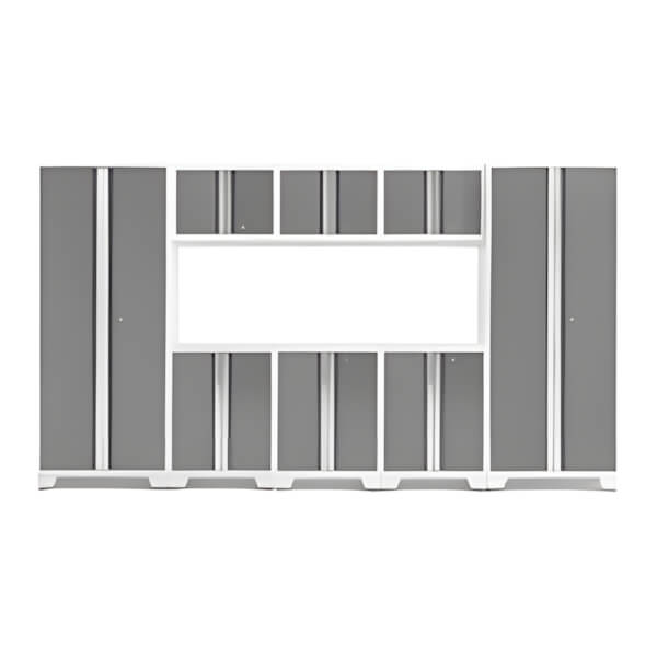NewAge Garage Cabinets BOLD Series Platinum 8-Piece Set (No Countertop)-53228-Garage Giant
