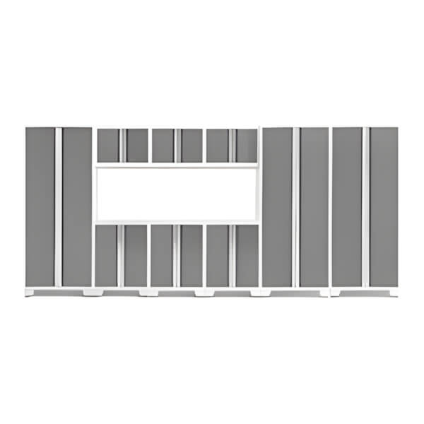NewAge Garage Cabinets BOLD Series Platinum 9-Piece Set (No Countertop)-53229-Garage Giant