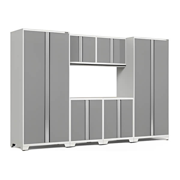 NewAge Garage Cabinets PRO Series Platinum 6-Piece Set (No Countertop)-53237-Garage Giant