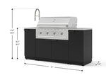 NewAge Outdoor Kitchens Outdoor Grill Island Stainless-Steel 5-Piece Cabinet Set with Sink, 1 Door, Grill Cabinet, Performance Grill and Stainless Steel Countertop 