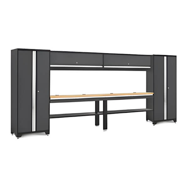 NewAge Garage Cabinets BOLD Series 5-Piece Set with Bamboo Top - Thumbnail 2