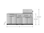 NewAge Outdoor Kitchens Stainless Steel 6-Piece Cabinet Set with Platinum Grill, Dual Side Burner, Bar and Grill Cabinet and Stainless Steel Countertop.-71551-Garage Giant 