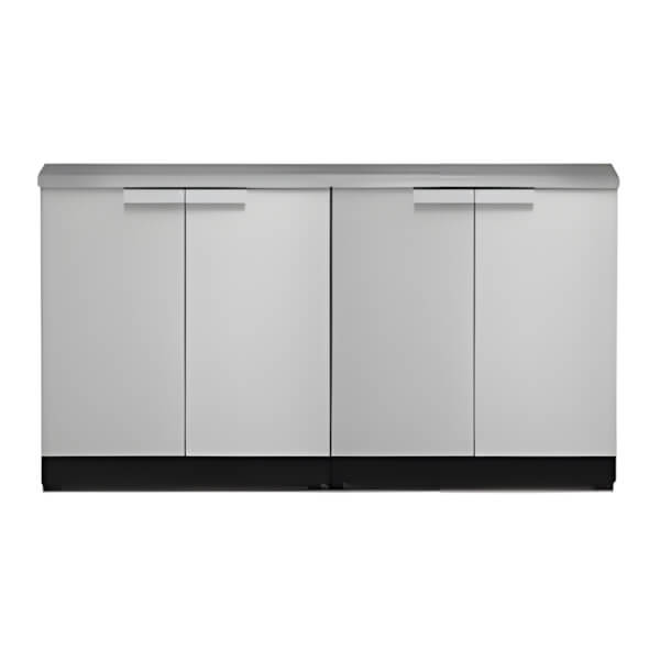 NewAge Outdoor Kitchens Stainless Steel 3-Piece Outdoor Kitchen Set with Countertops-70001-2 + 65802-Garage Giant